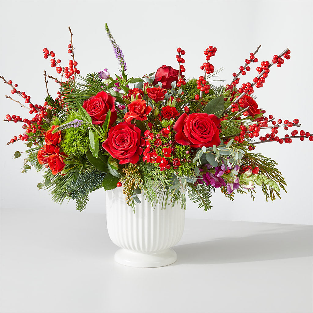 Big Red Bow Bouquet – Calumet Florist, Calumet City IL