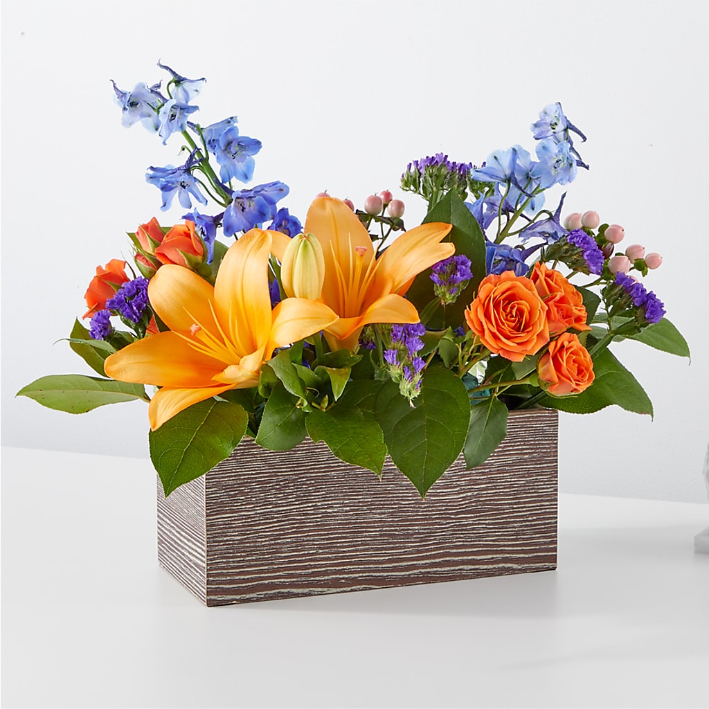 Radiant Citrus Box Bouquet – Calumet Florist, Calumet City IL
