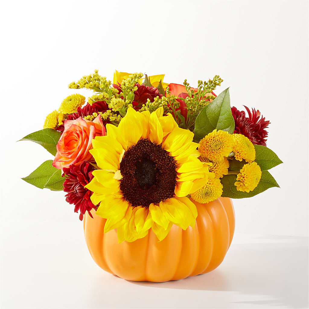 Golden Gourd Pumpkin Bouquet – Calumet Florist, Calumet City IL