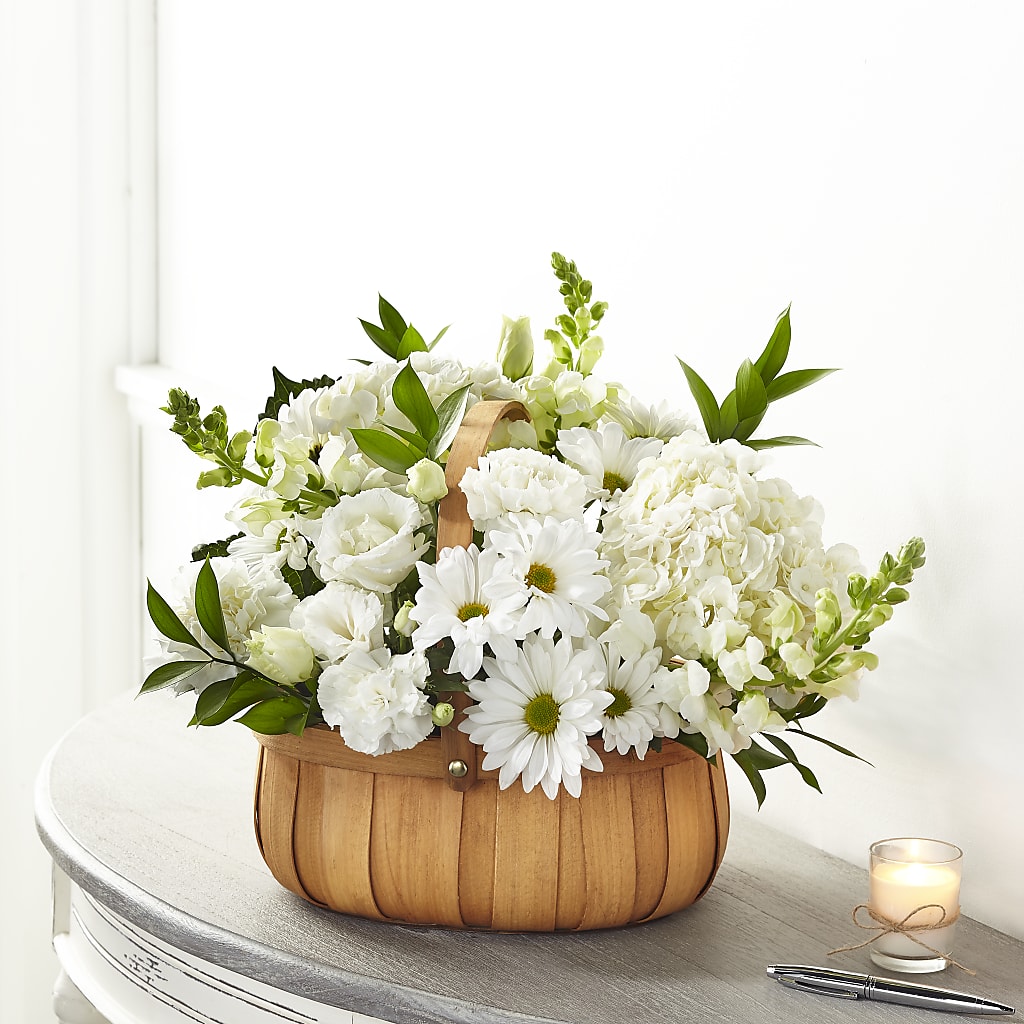 Pure Ivory Basket – Calumet Florist, Calumet City IL