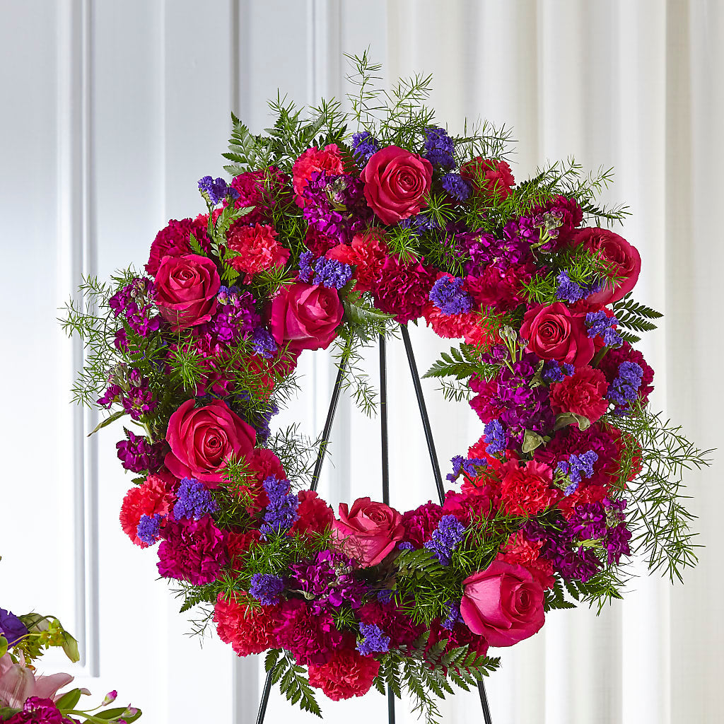 Calming Colors Wreath – Calumet Florist, Calumet City IL
