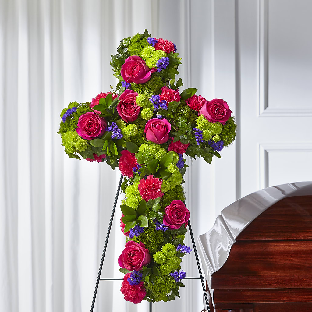 Tribute Rose Floral Cross – Calumet Florist, Calumet City IL