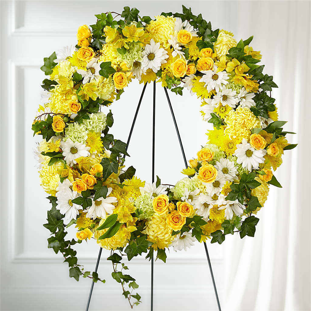 Golden Remembrance Wreath – Calumet Florist, Calumet City IL