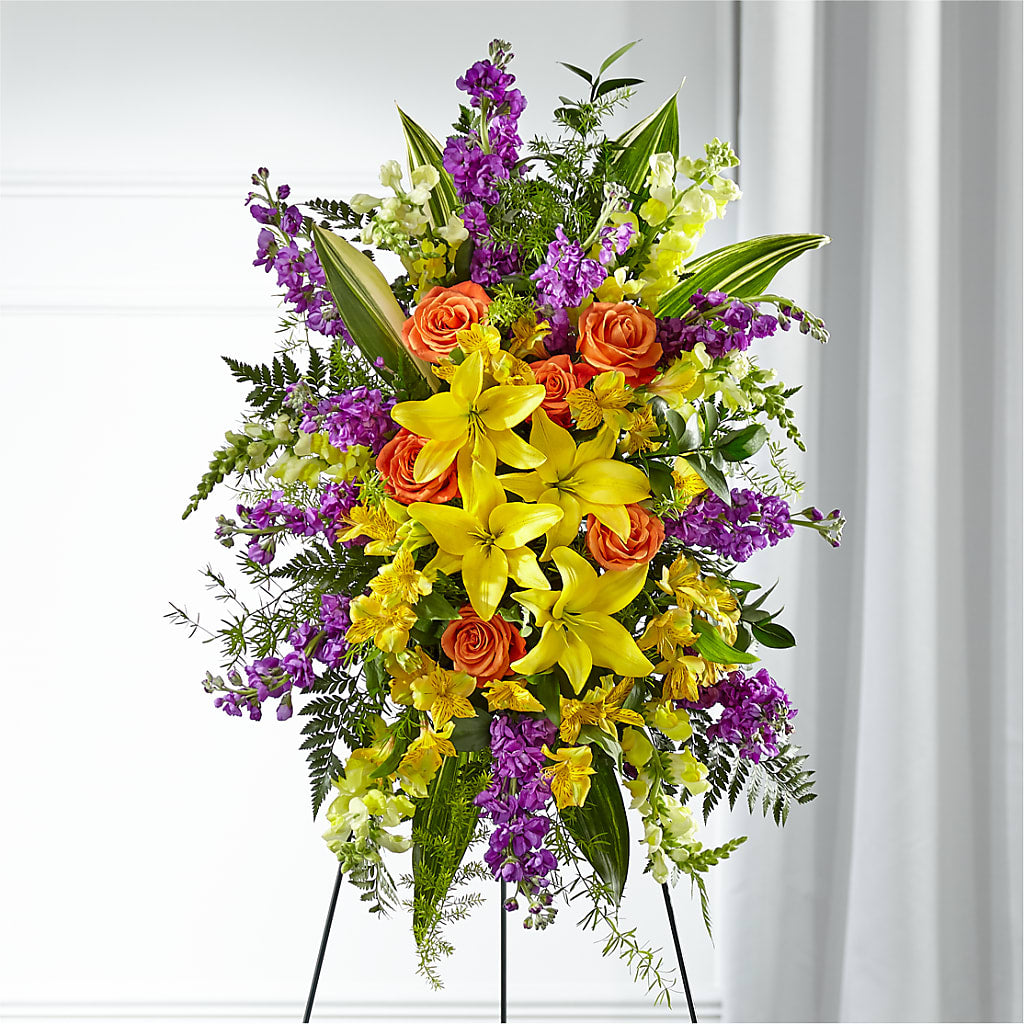 Thoughtful Prayers Standing Spray – Calumet Florist, Calumet City IL