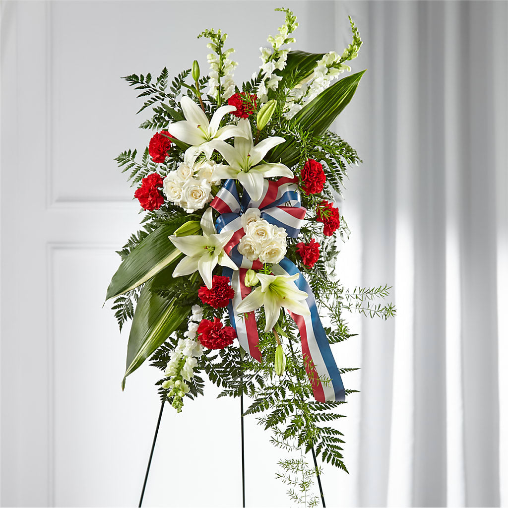 Stars of Life Standing Spray – Calumet Florist, Calumet City IL