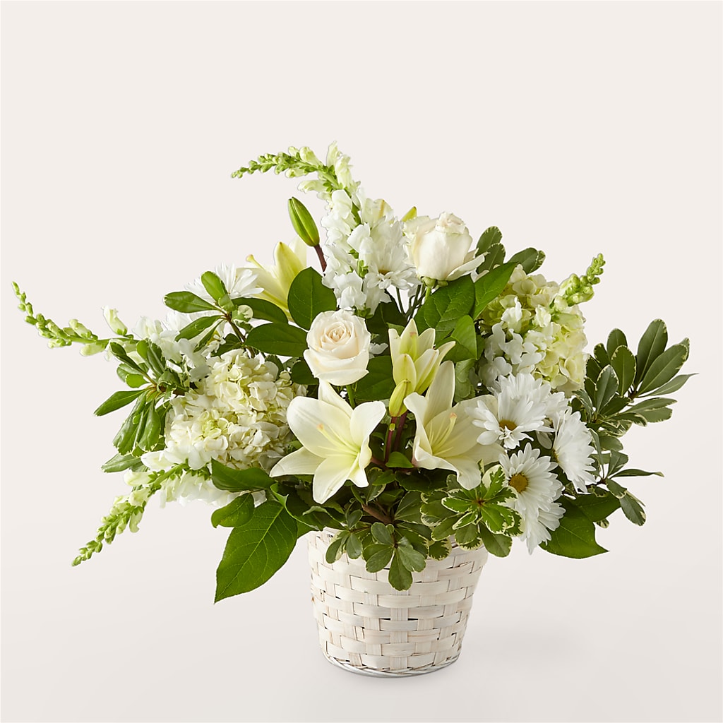 Ivory Elegance Floral Basket – Calumet Florist, Calumet City IL