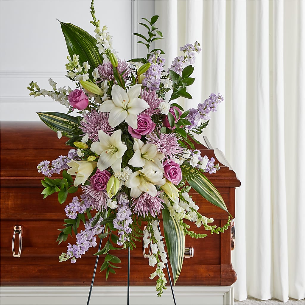 Grateful Hearts Standing Spray – Calumet Florist, Calumet City IL