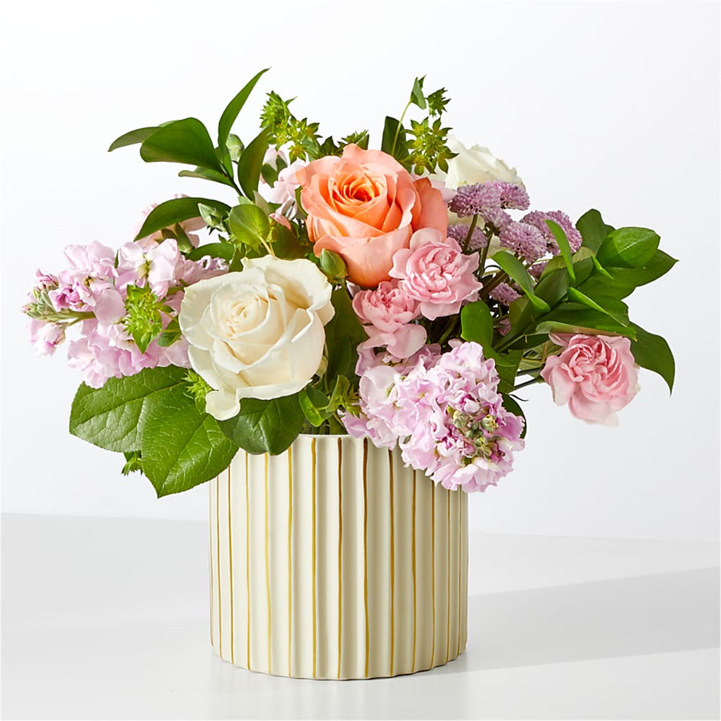French Market Bouquet with Ivory Vase – Calumet Florist, Calumet City IL