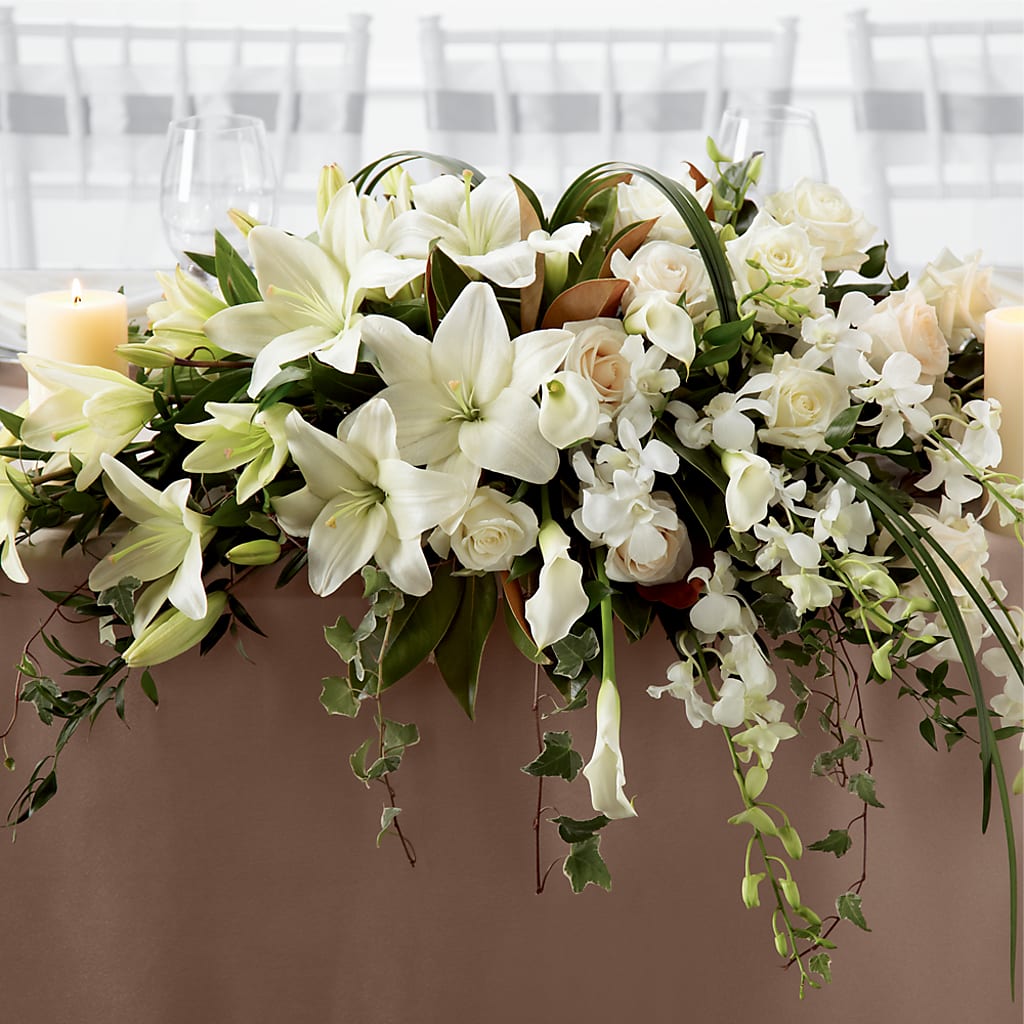 White Linen Arrangement – Calumet Florist, Calumet City IL
