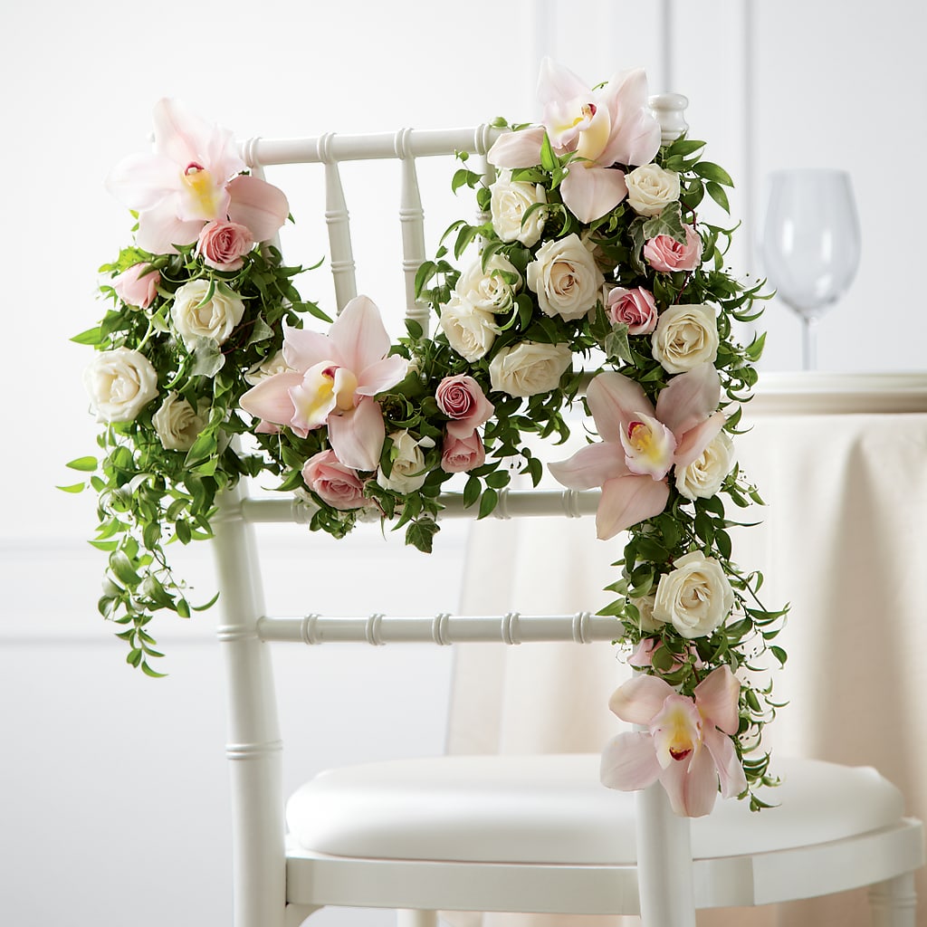 Orchid Rose Chair Décor – Calumet Florist, Calumet City IL