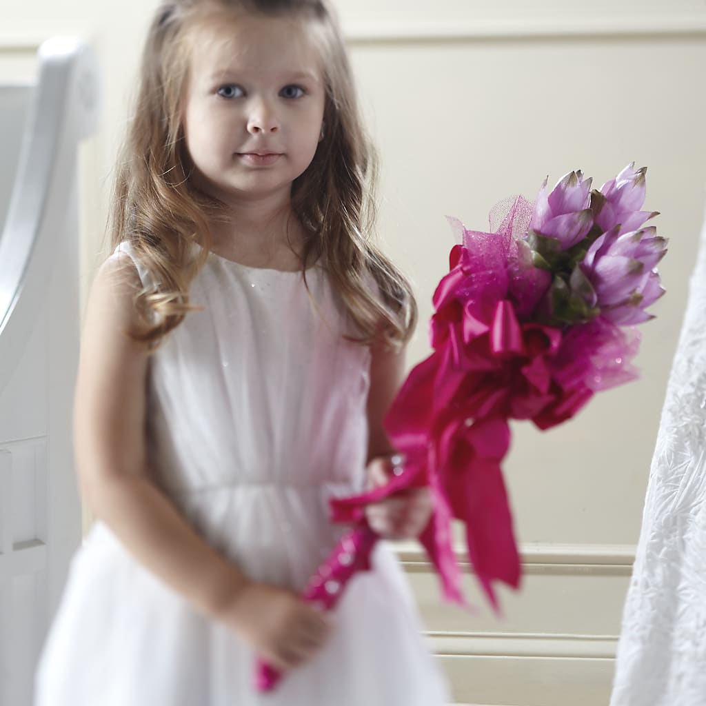 Sparkle Pink Flower Girl Bouquet – Calumet Florist, Calumet City IL