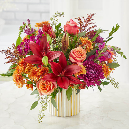 Burgundy Landscape Bouquet –  Calumet Florist, Calumet City IL