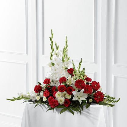 Crimson & White Arrangement –  Calumet Florist, Calumet City IL