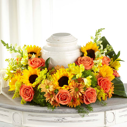 Faithful Sunflower Cremation Adornment –  Calumet Florist, Calumet City IL