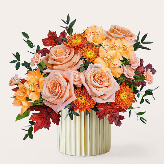 Spiced Latte Bouquet with Ivory Vase –  Calumet Florist, Calumet City IL