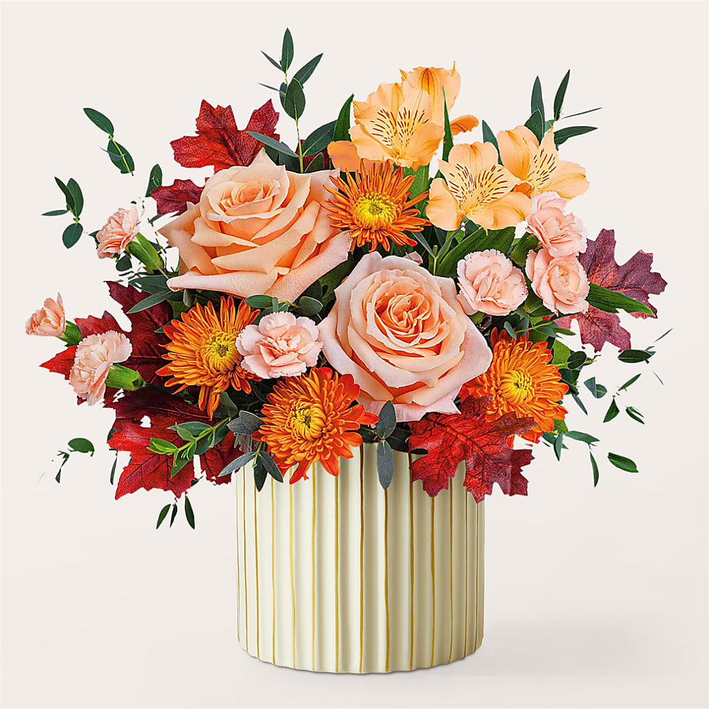Spiced Latte Bouquet with Ivory Vase –  Calumet Florist, Calumet City IL