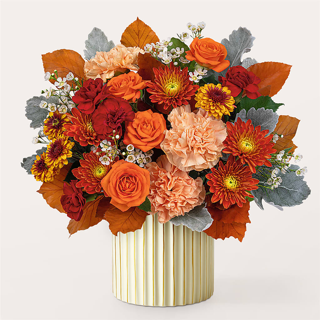 Merlot Bouquet with Ivory Vase –  Calumet Florist, Calumet City IL