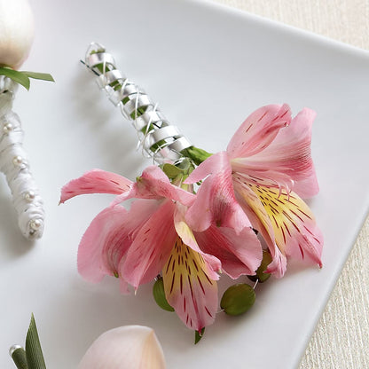 Pink Peruvian Lily Boutonniere –  Calumet Florist, Calumet City IL